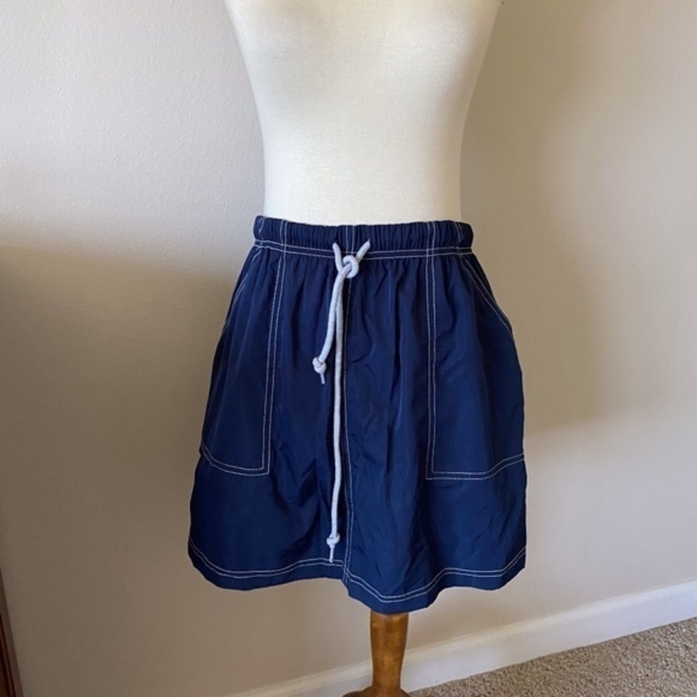 Newbury Kustom Blue Nylon Mini Skirt
